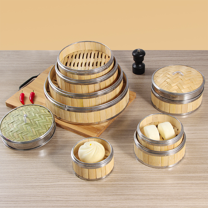 Commercial Snack Steam Cage Bamboo Small Cage Steamed Rice Coop Stainless Steel Ladle Edge Steam wide morning tea restaurant Steamed Cage