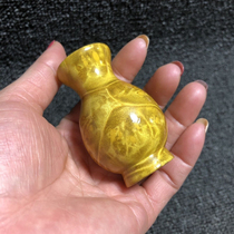 Burmese gold camphor wood carving small gourd handle piece hand twisting small vase fine solid wood ornaments handicrafts