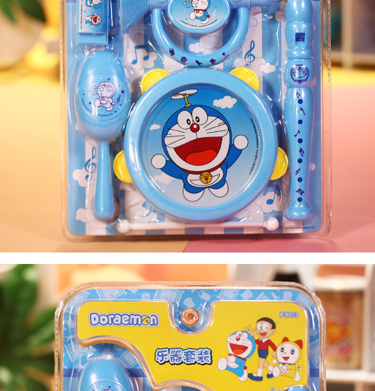 Doraemon trẻ em bộ gõ cụ thiết lập kết hợp trẻ sơ sinh giáo dục sớm giảng dạy viện trợ thiết bị âm nhạc rattle đánh bại đồ chơi