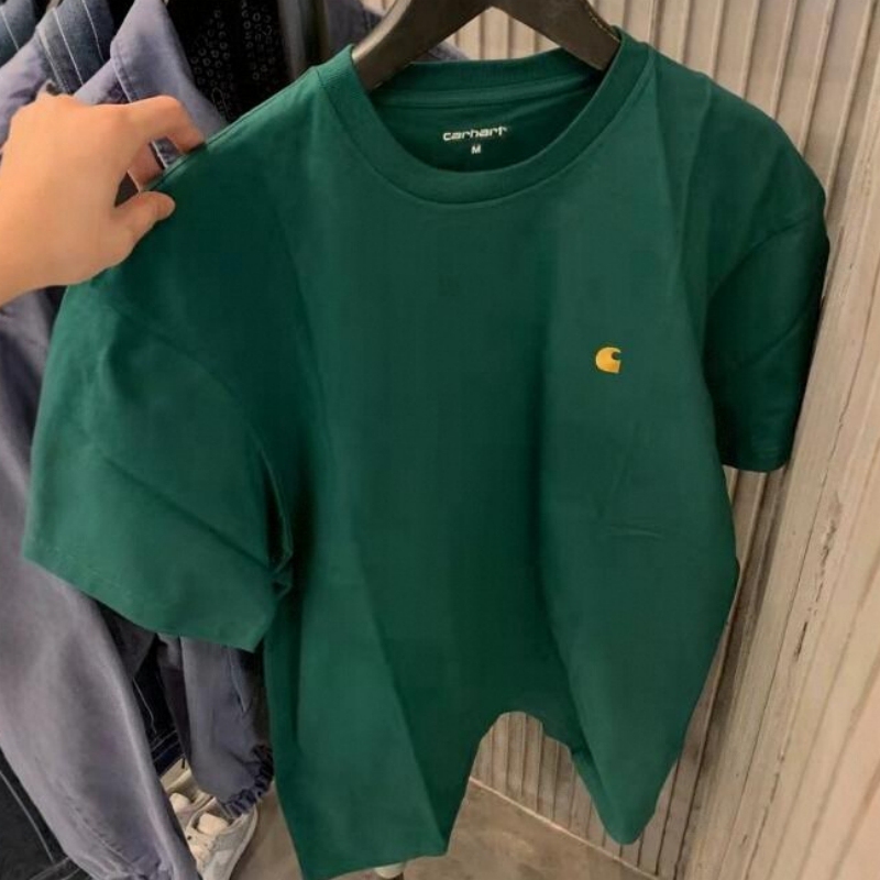 Short-Sleeved T-Shirt for Men and Women, Pure Cotton, Versatile, Round Neck, Solid Color, Simple, Small Neckline, Loose, Plus Size, Couple's Base Shirt Top