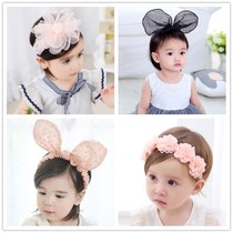 Korean fashion baby hair band female baby lace flower crown elastic hair hoop princess hair accessories newborn headgear