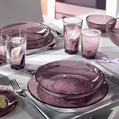 Spot HYA Purple salad plate creative glass cutlery Italian imported Bormioli Rocco