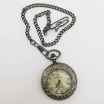 Antique retro flip cover mens and womens Ssangyong pocket watch student elderly fashion hanging watch necklace watch film and television props