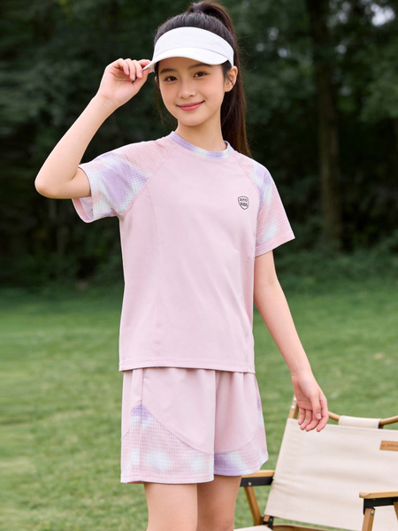 2026 New Children's Clothing Girls' Quick-Drying Sports Suit Children's Ice Silk Short-Sleeved Two-Piece Set Boys' Mesh Basketball Uniform — 5