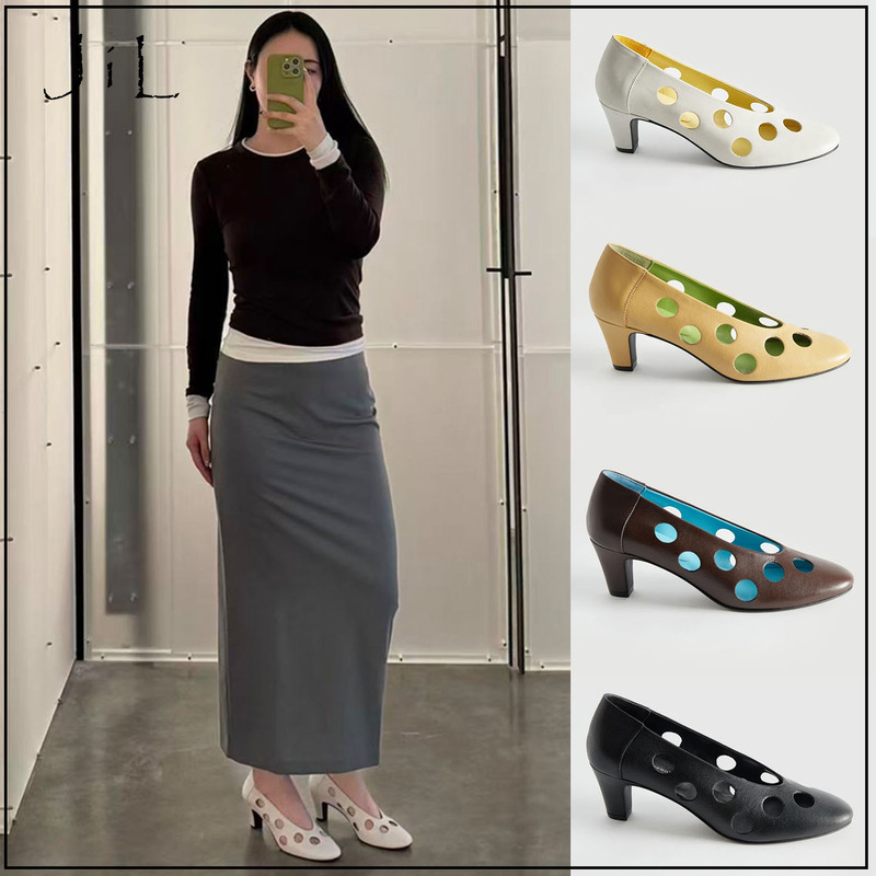 Buyer's Store Genuine Paloma Wool26 High Heels 26 New Style Hollow Round Toe Shallow High-Heeled Clogs for Women Buyer's Store Genuine Paloma Wool26 High Heels 26 New Style Hollow Round Toe Shallow High-Heeled Clogs for Women