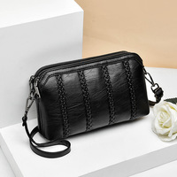 Middle-aged mother women's bag 2024 new Korean style cross-body bag soft leather small bag elderly shoulder bag shopping bag shoulder bag