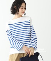 BEAMS BOY womens striped boat collar long sleeve T-shirt 13-14-0280-718 song Japan 08