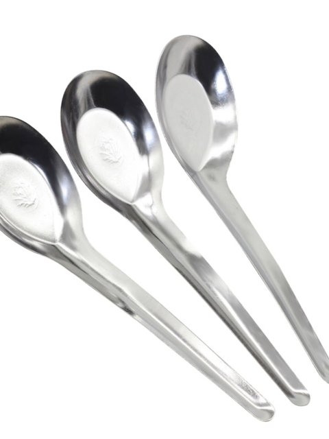 Stainless steel spoon household set long handle drinking spoon flat bottom small spoon commercial canteen student eating spoon old style
