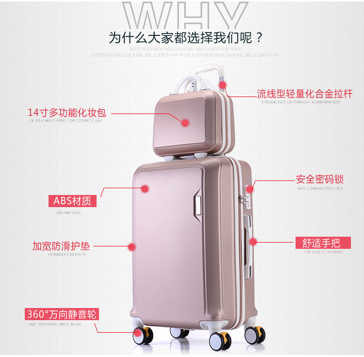 2019 triệu xe đẩy nữ có bánh xe 20 inch vali nhỏ nữ sinh viên 24 inch vali phiên bản tiếng Hàn của hộp mật khẩu 26 vali to