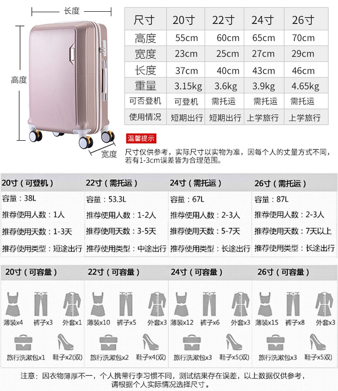 Hành lý bằng da xe đẩy vạn năng