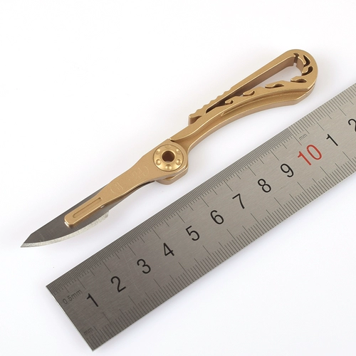 Латунный складной дорожный складной нож, брелок, лезвие, 23 размер