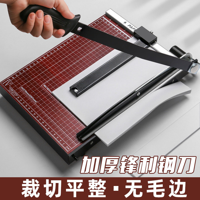 Huanmei A4 paper cutter Ручной мини-резак для бумаги A5 paper cutter Деревянная стальная фотография Визитная карточка резак для резки бумаги A3 paper cutter Небольшой офисный резак для бумаги артефакт для резки бумаги Изображение 1