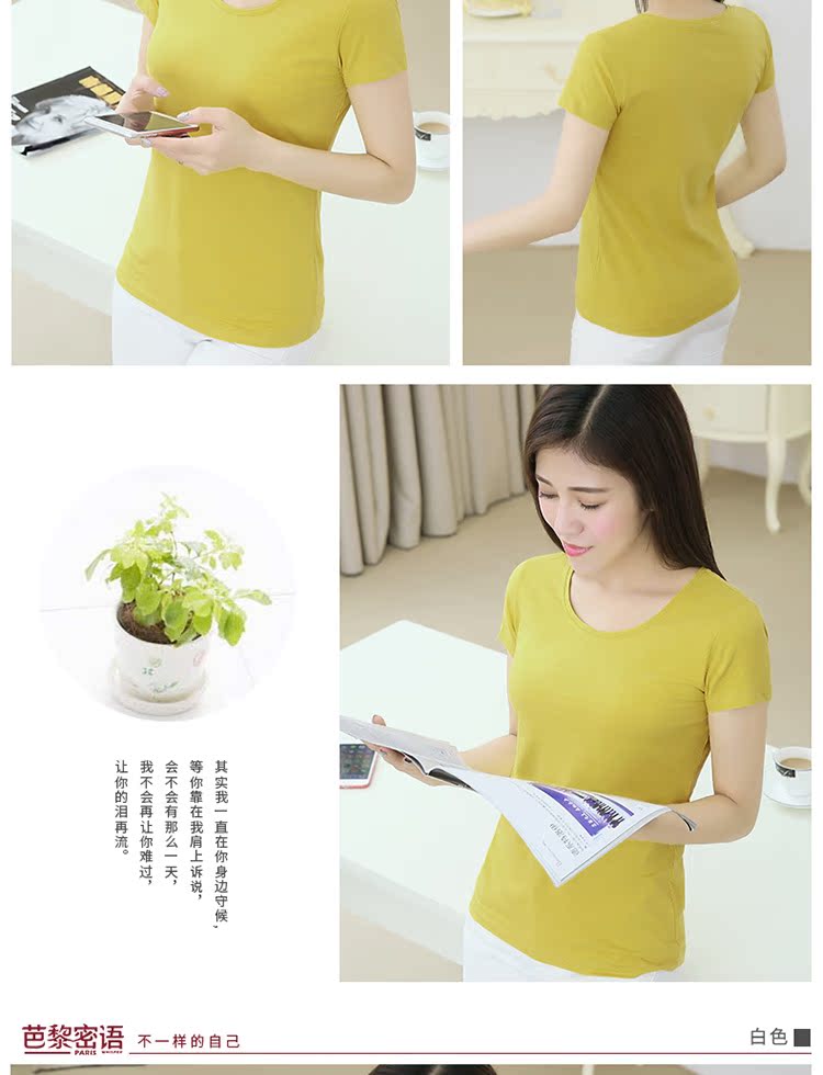 Mùa hè một nửa tay áo mới bằng cotton cotton ngắn tay áo thun nữ màu rắn áo sơ mi cỡ lớn nữ áo thun trắng - Áo phông áo phông rộng nữ