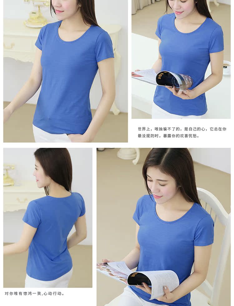 Mùa hè một nửa tay áo mới bằng cotton cotton ngắn tay áo thun nữ màu rắn áo sơ mi cỡ lớn nữ áo thun trắng - Áo phông áo phông rộng nữ