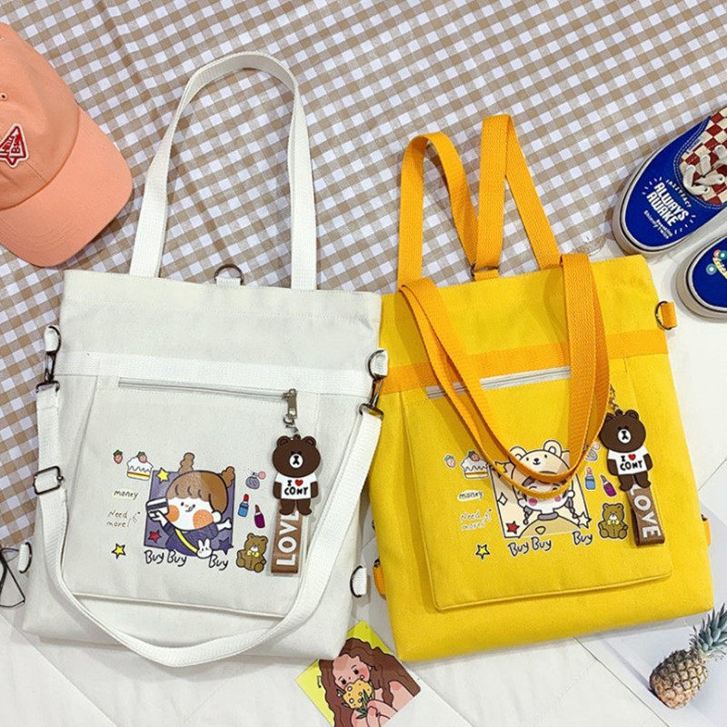 Simple small bag girl light cute and cute remedial class Shoulder Packing Homework Bag A Sophomore Canvas Hand Bag