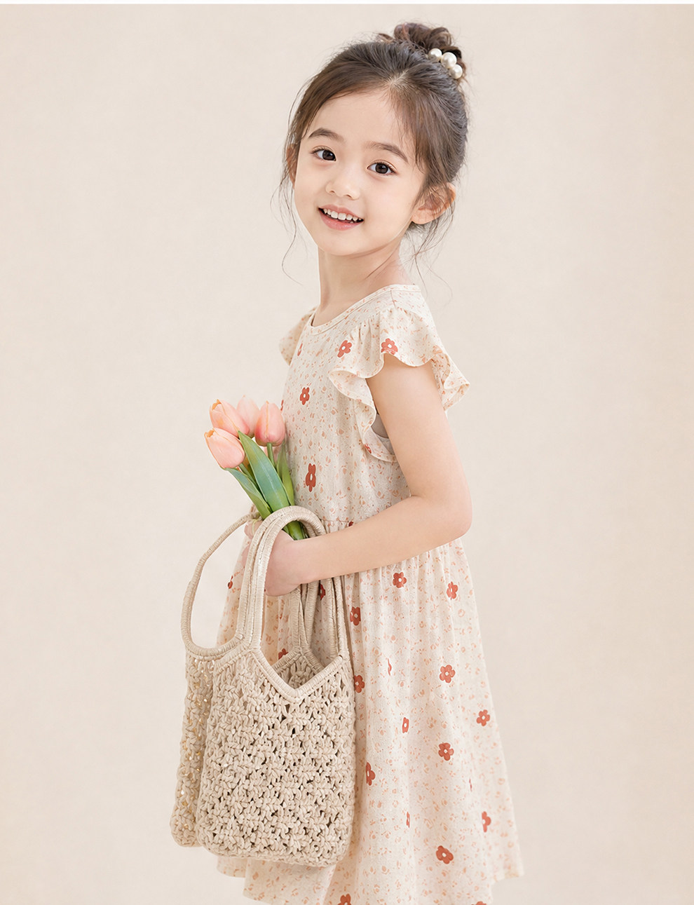 女童棉绸连衣裙夏季儿童绵绸裙子小飞袖家居睡裙碎花中大童公主裙 — 19