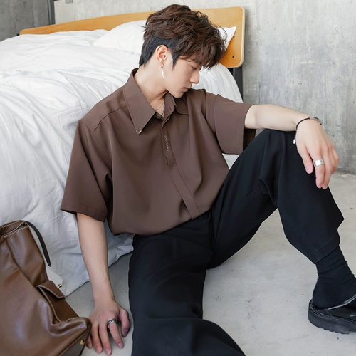 CHICERRO Рубашка, изысканный стиль, с печатью вашего логотипа, короткий рукав