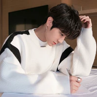 CHICERRO Трикотажная трендовая куртка для влюбленных, демисезонный свитер, оверсайз