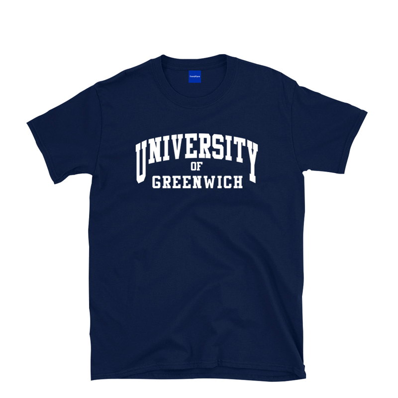 Greenwich University Greenwich Uniform Souvenir Short-Sleeved T-Shirt Pure Cotton Letter Print Trendy Top Greenwich University Greenwich Uniform Souvenir Short-Sleeved T-Shirt Pure Cotton Letter Print Trendy Top