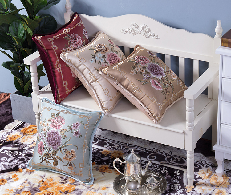Sang trọng phong cách châu Âu sofa gối đệm lõi văn phòng khách sạn clubhouse xe đầu giường gỗ gụ phòng khách tựa lưng lớn Bộ chăn gối tiện dụng