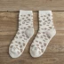Vớ da báo Hàn Quốc nữ ống giữa mùa đông dày terry cotton thời trang gợi cảm nữ vớ lưới đỏ khăn thủy triều vớ thương hiệu vớ da dài Bít tất nữ