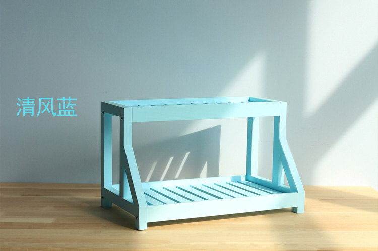 Máy tính để bàn ban đầu mini gỗ rắn đứng giá đơn giản nhiều lớp lắp ráp cửa sổ thịt sill hoa đứng gỗ hoa đứng - Kệ kệ để sách