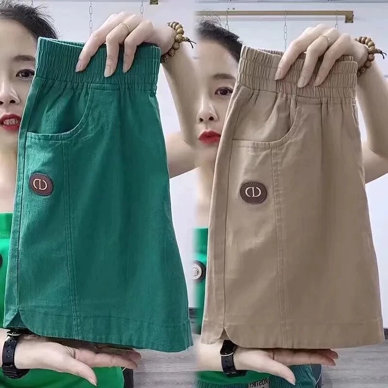 Summer High-Waisted Shorts for Women, Thin Linen Five-Point Pants, Straight-Leg Pants, Loose, Slimming, Versatile, Casual Outerwear Hot Pants