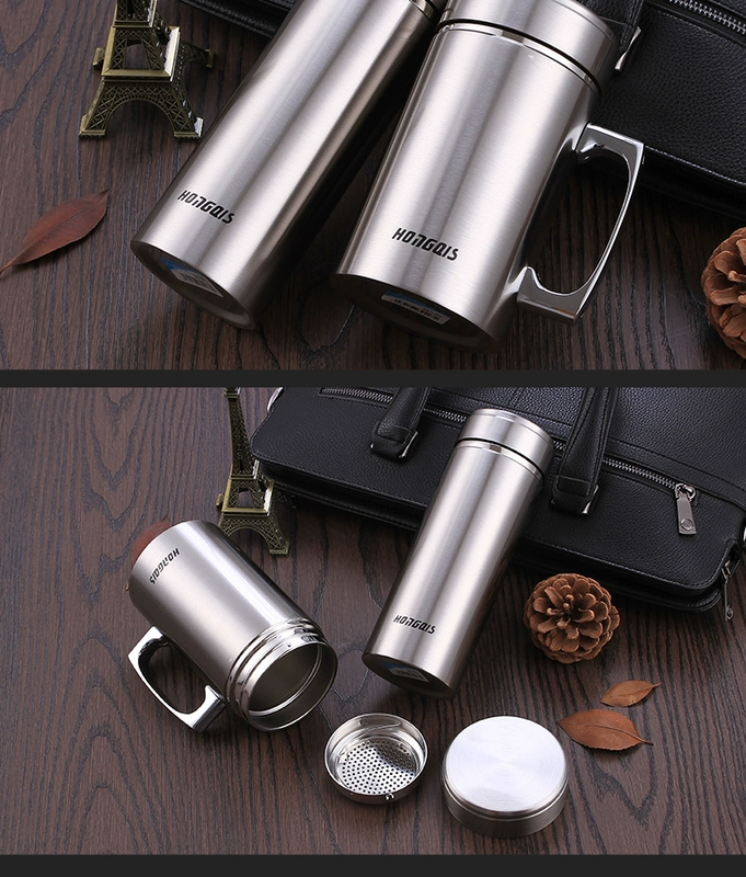 Bình giữ nhiệt nam giới Văn phòng kinh doanh Trà cốc chân không hộ gia đình 304 chén bằng thép không gỉ có tay cầm bình giữ nhiệt tiger