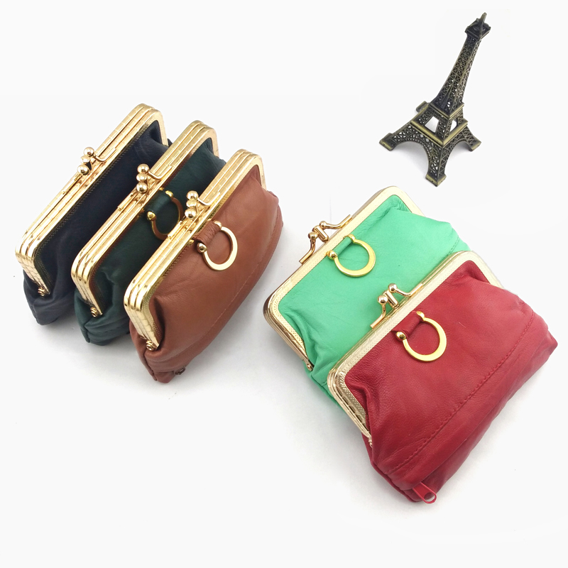 New genuine leather wallet buckle bag mini-card bag tickets clip Japan-ROK fashion ladies small bag short pocket tide