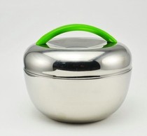 Baoxing Cute QQ Styled Stainless Steel Two Insulation Students Lunch Box 1L Lunchbox Snack Box Candy Box