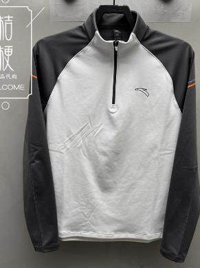 Anta Men's Long Sleeve Knitted Sweater 2024 Winter Style Fleece-Lined Warm Sports Half-Zip Top 152445401N