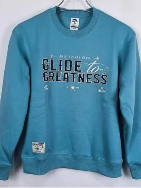 Anta Genuine Men's Clothing 2025 Winter New Trendy Fashion Fleece-Lined Pullover Round Neck Sports Sweatshirt 152548720N