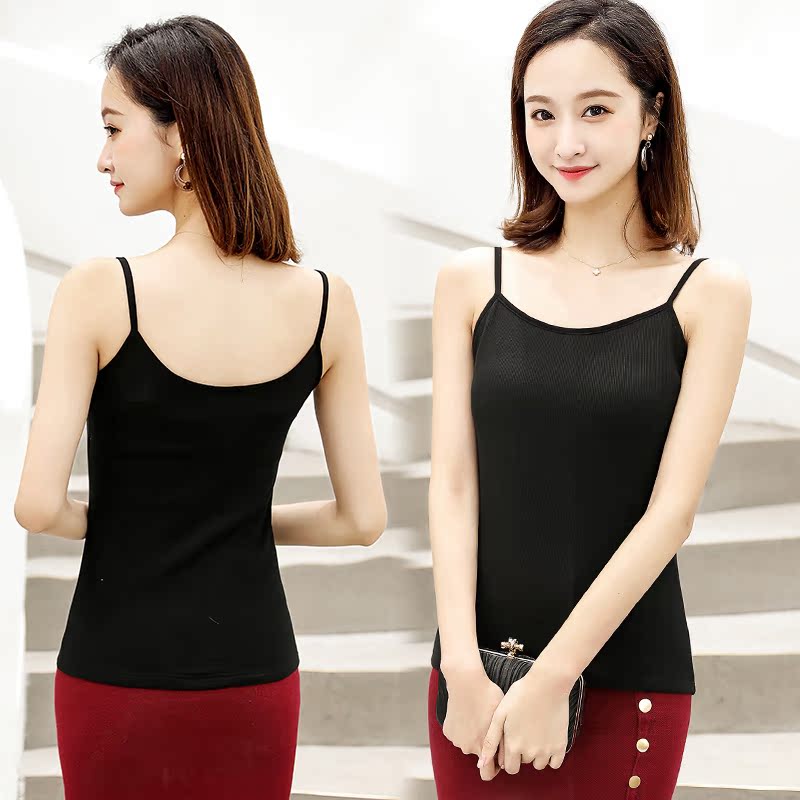 Winter womens hai tầng của Hàn Quốc phiên bản của sling thân vest dầy cộng với nhung dày ấm top đáy tay phụ nữ.