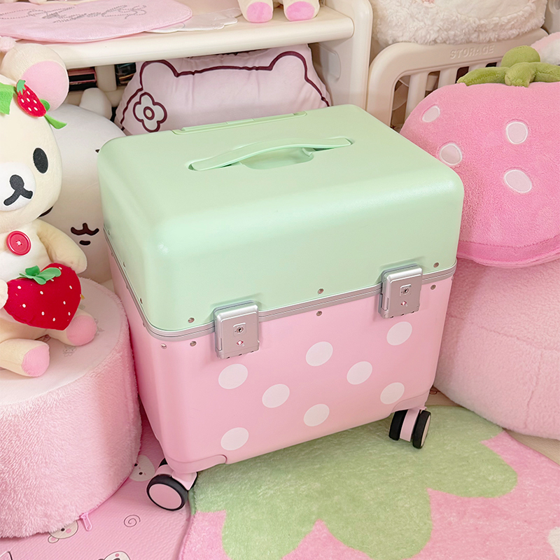 Strawberry-Themed Expo Suitcase, High-Quality Aluminum Frame Luggage, Sturdy and Durable, Thickened Travel Trolley Case 20inch for Girls Strawberry-Themed Expo Suitcase, High-Quality Aluminum Frame Luggage, Sturdy and Durable, Thickened Travel Trolley Case 20inch for Girls