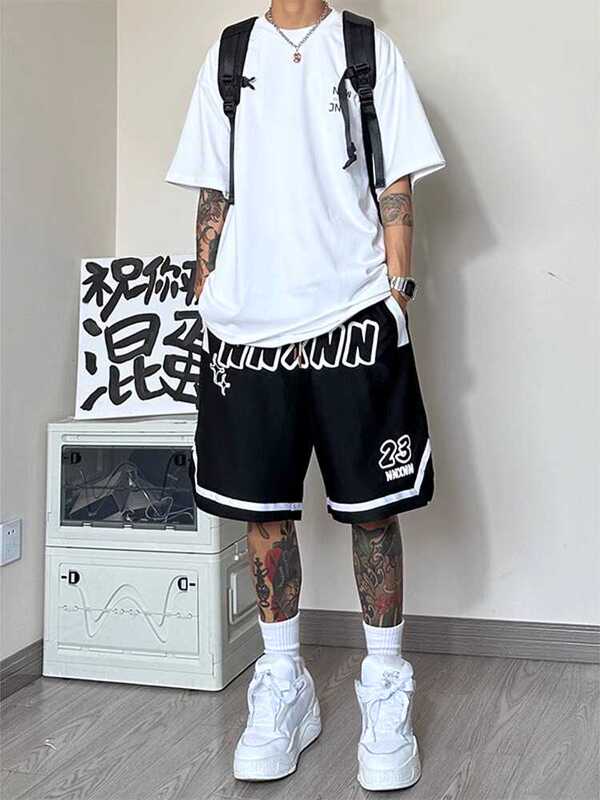 American Basketball Sports Shorts for Men, Summer Five-Point Beach Shorts, Vibe High Street Casual Oversize Large Size Pants American Basketball Sports Shorts for Men, Summer Five-Point Beach Shorts, Vibe High Street Casual Oversize Large Size Pants