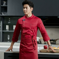 Комфортный красный лонгслив, фартук