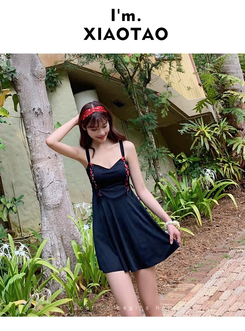 Áo tắm nữ 2019 mới dễ thương Nhật Bản giảm béo bụng nhỏ ngực tập hợp váy một mảnh áo tắm sinh viên hai mảnh - Bộ đồ bơi One Piece đồ bơi liền thân