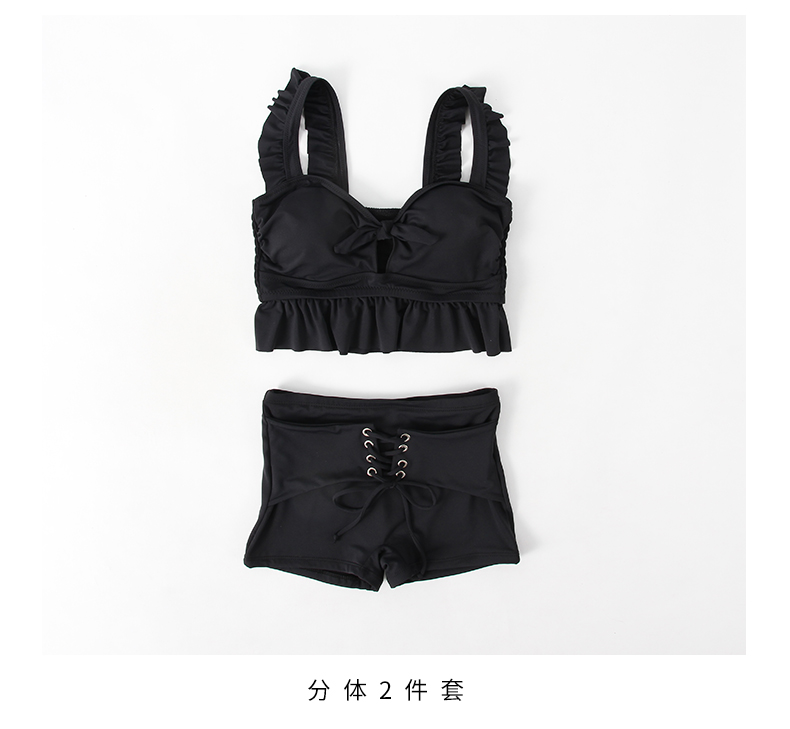Áo tắm nữ đào nhỏ 2019 mới xẻ hai mảnh boxer ngực ngắn tụ tập kỳ nghỉ spa đồ bơi nữ - Bộ đồ bơi hai mảnh đồ bơi 2 mảnh đẹp