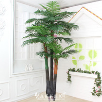 Large simulation tree pile bonsai potted plant simulation plant floor flower art plastic 2 5 m auspicious coconut tree special price