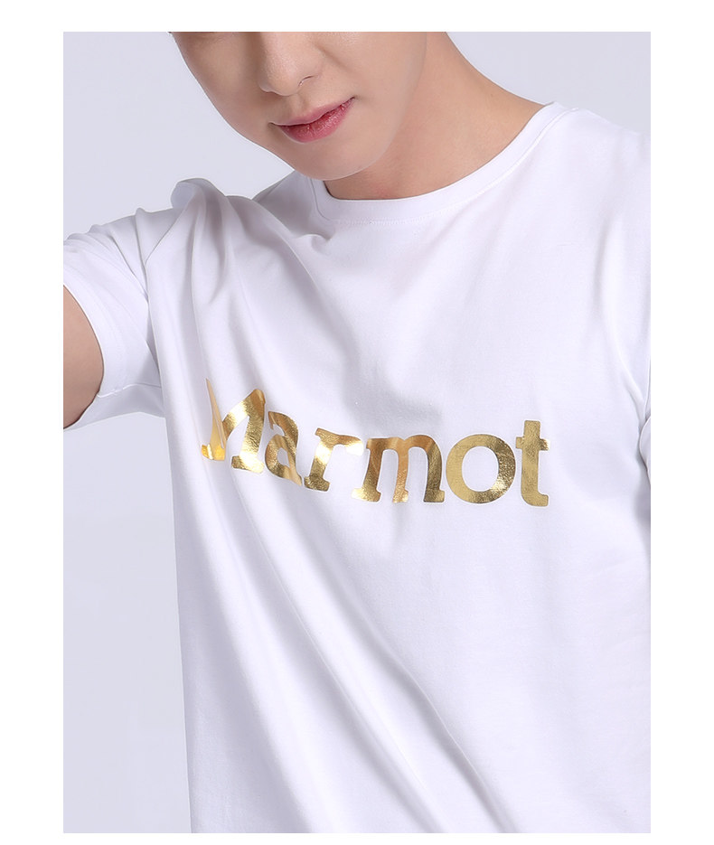 顶级户外 土拨鼠 Marmot 20夏季新款 棉氨针织面料 男休闲T恤 胸口烫金Logo 图5