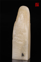 Shoushan Stone Old Sex Crystalline Thin Meaning Carved Lotus Root White Hibiscus Stone Seal-refer to the Japanese High Ascending Seal Engraving and Gift Canon