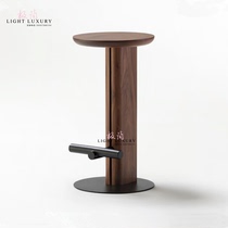 Nordic solid wood high chair light luxury creative design bar chair home island chair bar cafe front bar stool