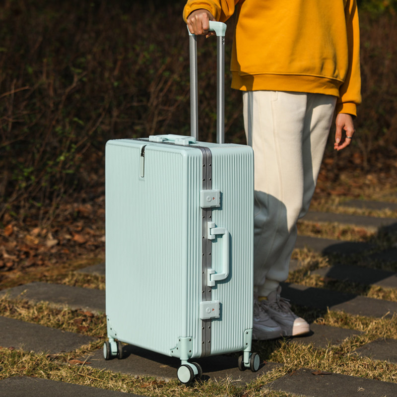 Suitcase woman sturdy and durable pull lever box Men's suitcase thickened new password crate fashion den case leather case-Taobao