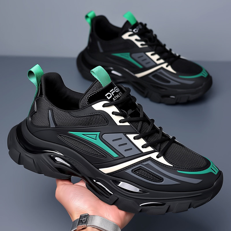 Trendy Men's Shoes Summer 2025 New Men's Sports Casual Running Thick-Soled Height-Increasing Non-Slip Dad Sneakers
