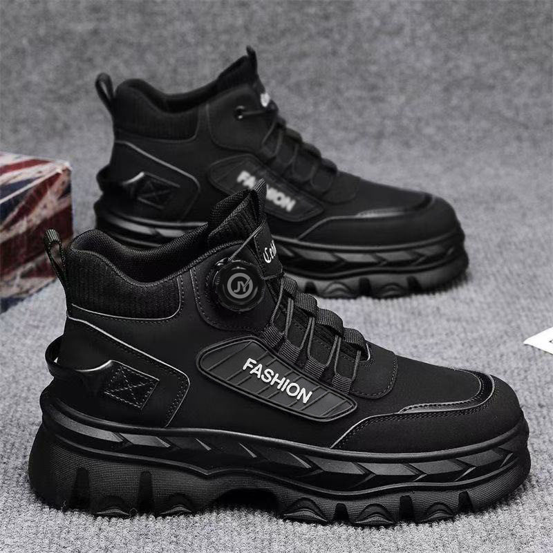 Labor Protection Men's Shoes for Winter Construction Site Work, Non-Slip, Wear-Resistant, High-Top Shoes for Work, Outdoor Sports, Hiking, Martin Boots