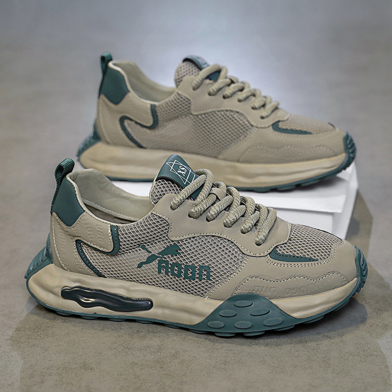 Men's Shoes 2025 New Summer Breathable Thin Mesh Sneakers Men's Sports Casual Running Forrest Gump Dad Shoes Trendy Shoes