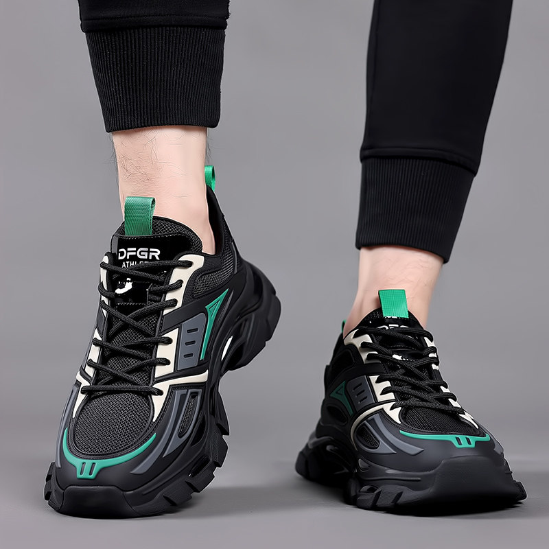 Trendy Men's Shoes Summer 2025 New Men's Sports Casual Running Thick-Soled Height-Increasing Non-Slip Dad Sneakers