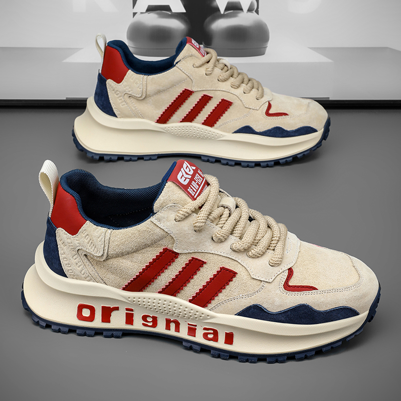 Мужская обувь, новинка зимы 2025, молодежная спортивная обувь для бега, трендовая универсальная повседневная нескользящая обувь на толстой подошве, старая модная обувь