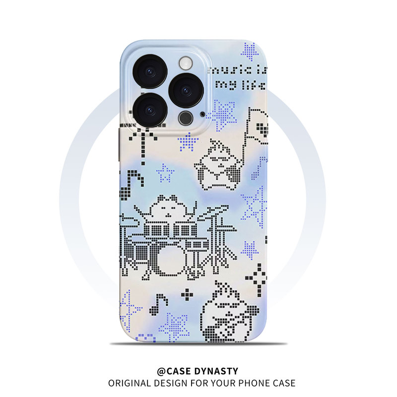 Pixel-Style Hamster Band ~ Suitable for Apple 17/16 Pro Max, Super Nice-Looking Phone Case, New Model, ins Style, iPhone 16 Personality, 15 Film, 14 Anime, 13 Niche, 11 High-End Feel