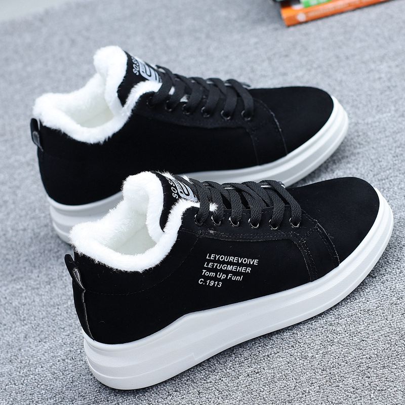 Cotton shoes women's fleece sports autumn and winter 2022 new thickening and warm Korean version of the student two cotton wild board shoes winter shoes